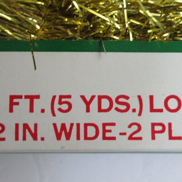 Christmas Tinsel Garland 2 Boxes Golden Sleigh Rauch Made in USA 15 ft, 2" wide - Picture 4 of 10